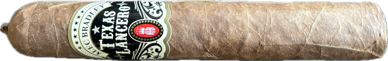 sehr große Zigarre, schwarz weiße Banderole, Schrift im Texas Stil