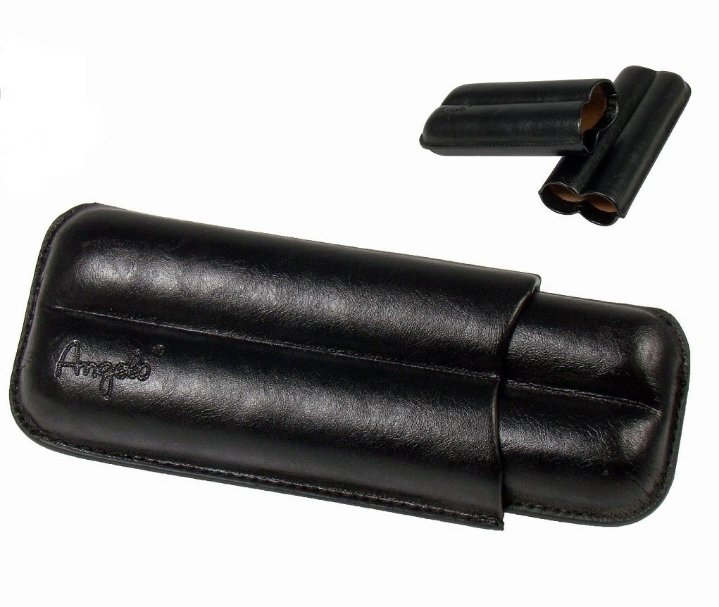 Angelo Zigarrenetui 2er schwarz Lederimitat, 16cm, Ring 53 (Art.Nr. 812000)