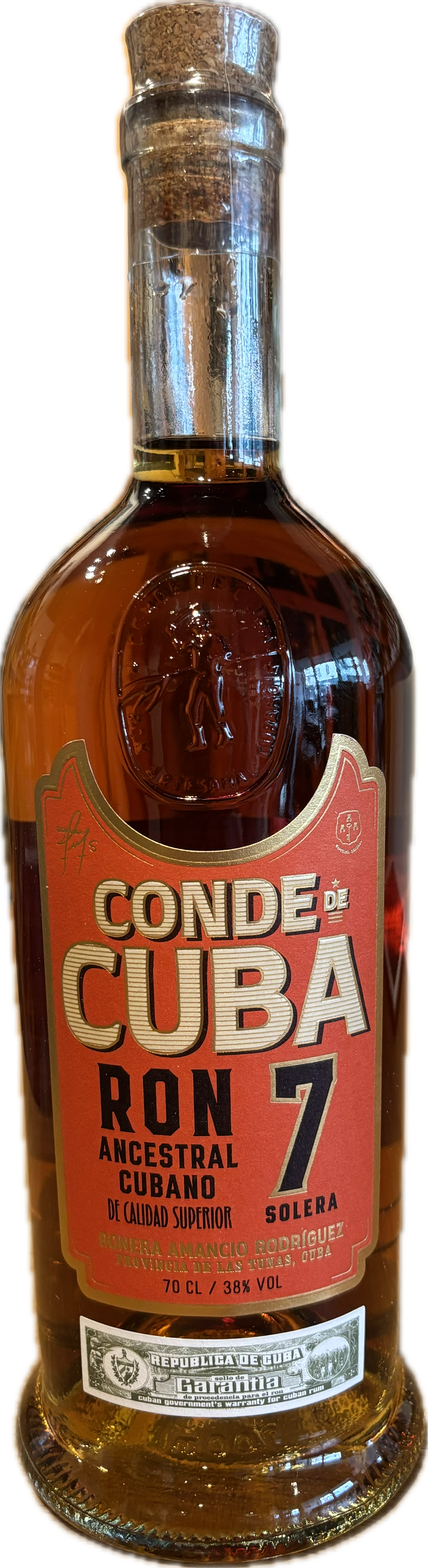 Conde de Cuba 7 Anos 0,7L, 38% Vol.