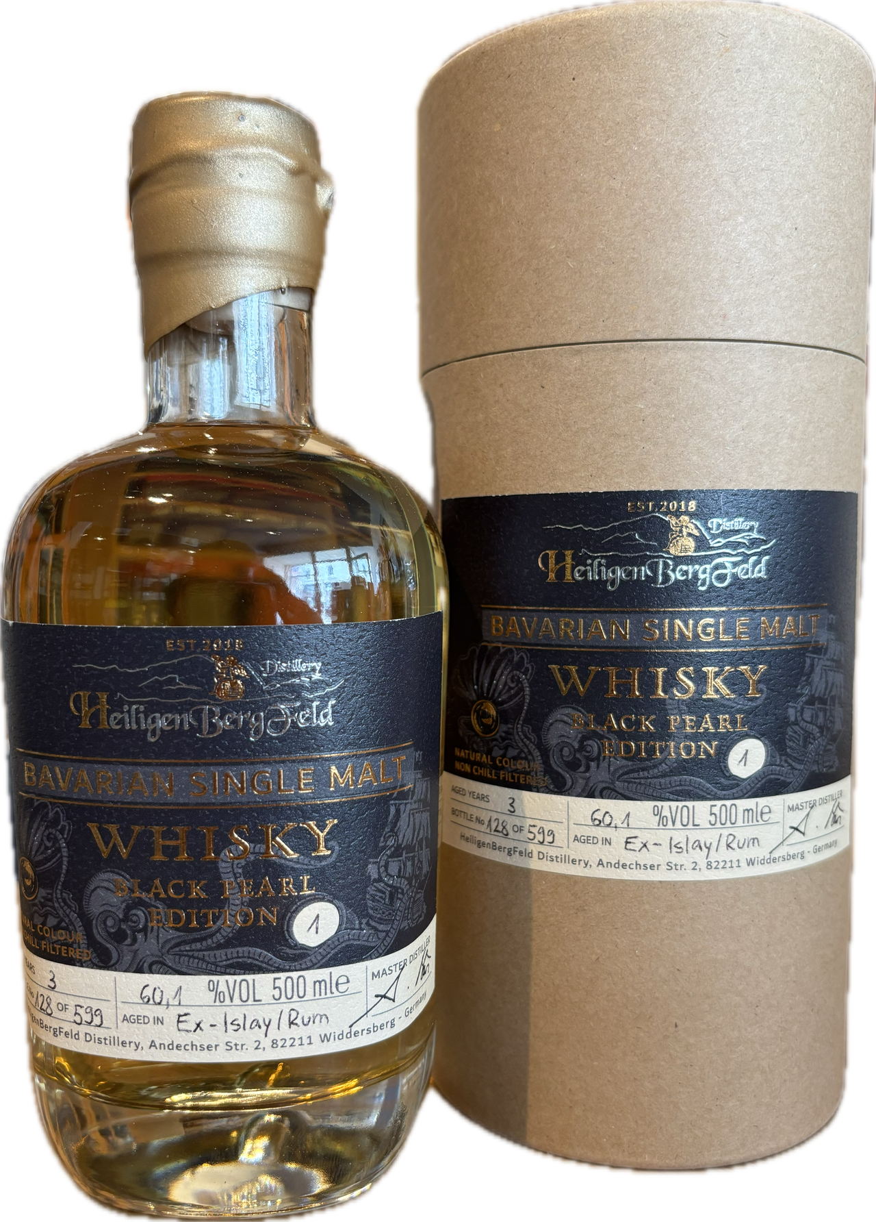 Heiligen Berg Feld Bavarian Whisky, Black Pear Edition No. 1, 0,5 Liter, 60,1% Vol.