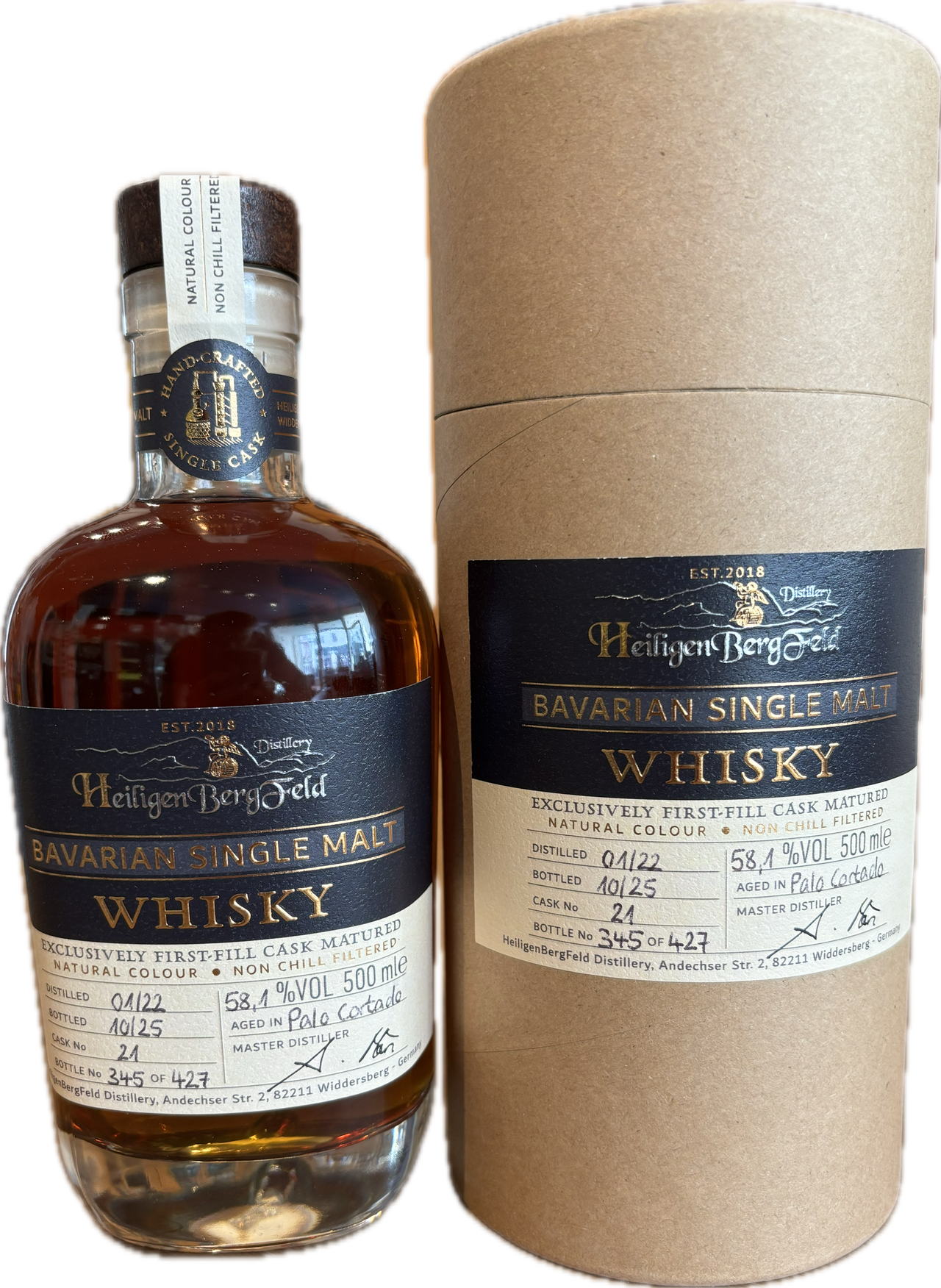 Heiligen Berg Feld Bavarian Whisky, Palo Cortado, 0,5 Liter, 58,1% Vol.