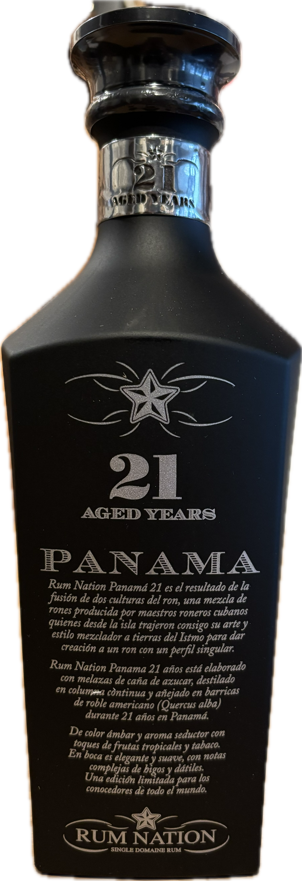 Rum Nation Panama 21 Jahre 43% 0,7l Black Decanter