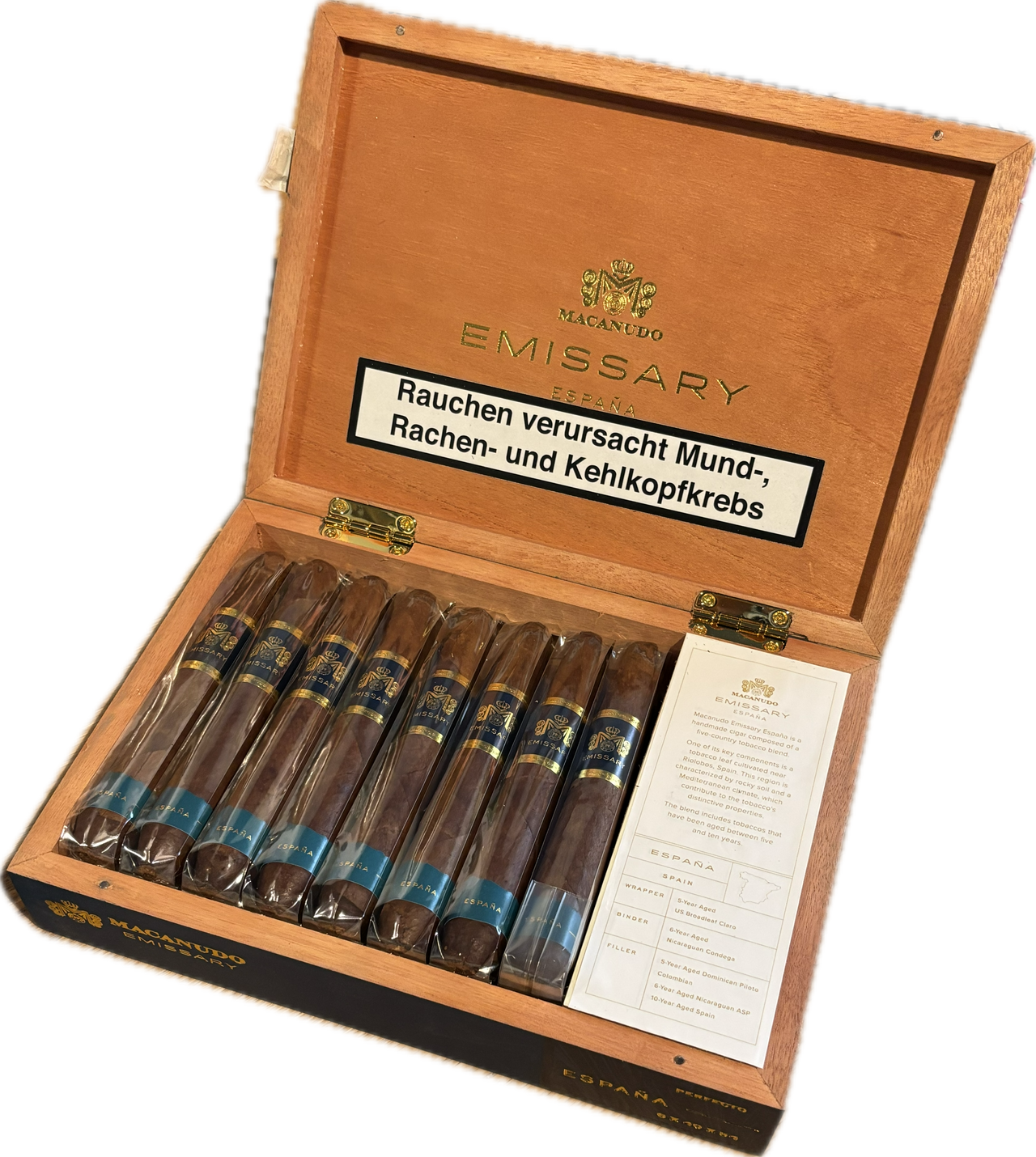 2 Lagen je 8 Stück, rechts ein Einleger mit Geschichte