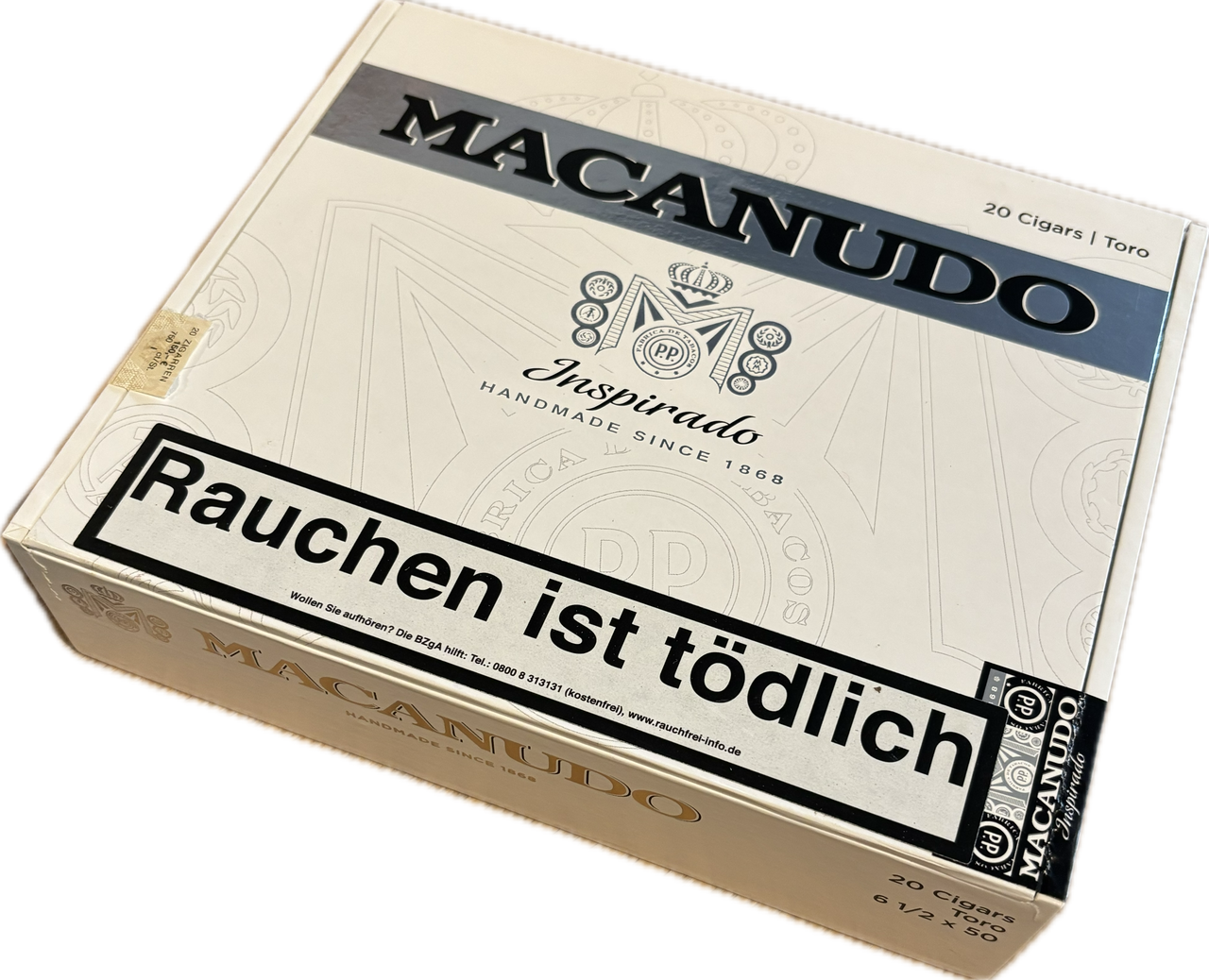 Geschlossene Kiste, weiß-silbernes Design